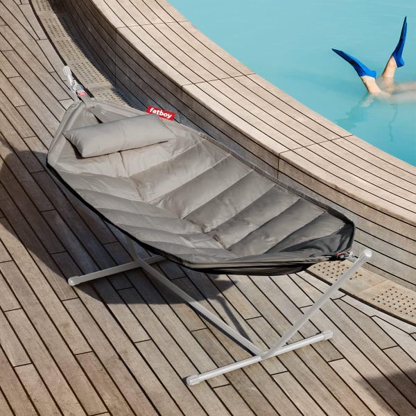 Fatboy® Headdemock Superb in Grey | Komfortable Hängematte | Für 2 Personen | Wasser- & Schmutzabweisend | UV-Beständig | Mit Rahmen