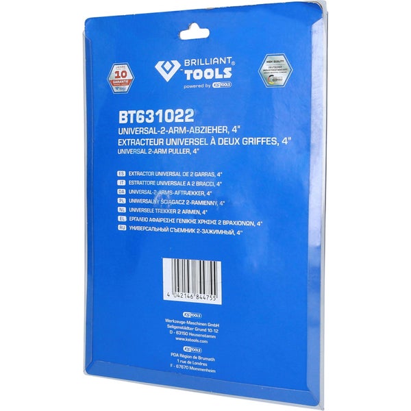 Brilliant Tools Universal Zweiarmabzieher, vier Zoll