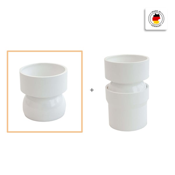 HT Safe Kugelgelenk aus Kunststoff für Abflussrohre, Siegel Made in Germany.