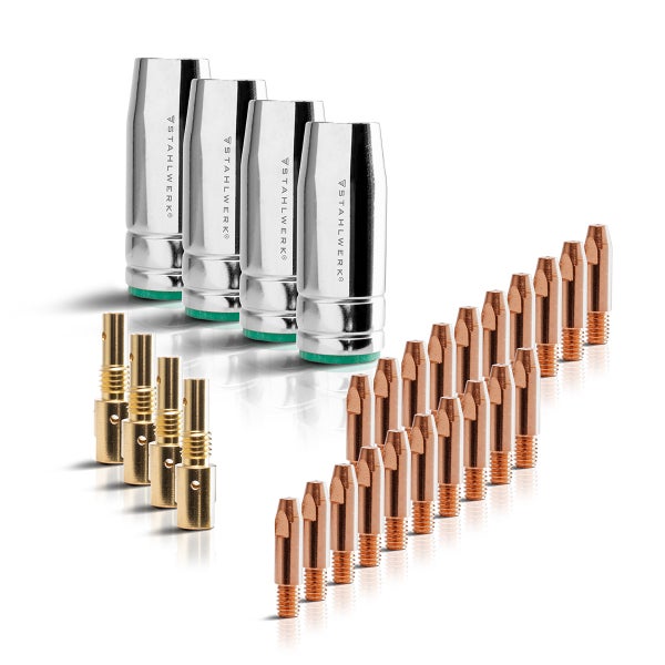 STAHLWERK Verschleißteile Set 28-teilig MIG MAG Alu für AK25/MB25 Schweißbrenner