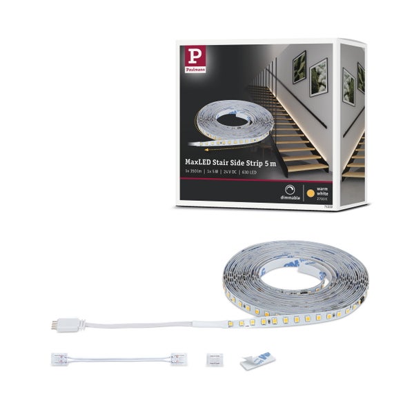 Paulmann MaxLED Treppen Seitenstreifen fünf Meter mit Zubehör