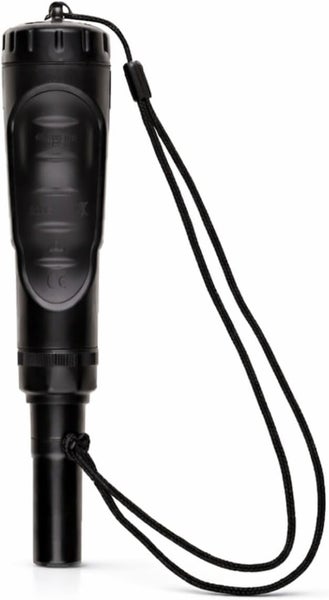 Schwarzer Pinpointer Metallsuchgerät mit Handschlaufe für die punktgenaue Metallortung.