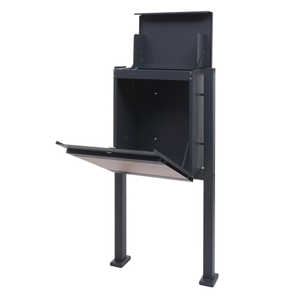 Zeitungsbox mit Öffnung und zwei Füßen