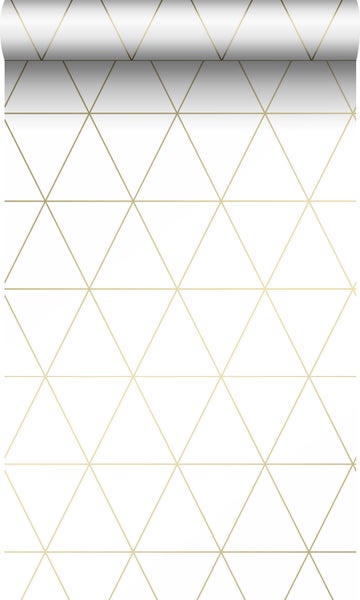 Origin Wallcoverings Tapete grafische Dreiecke Weiß und Gold - 0,53 x 10,05 m - 347682