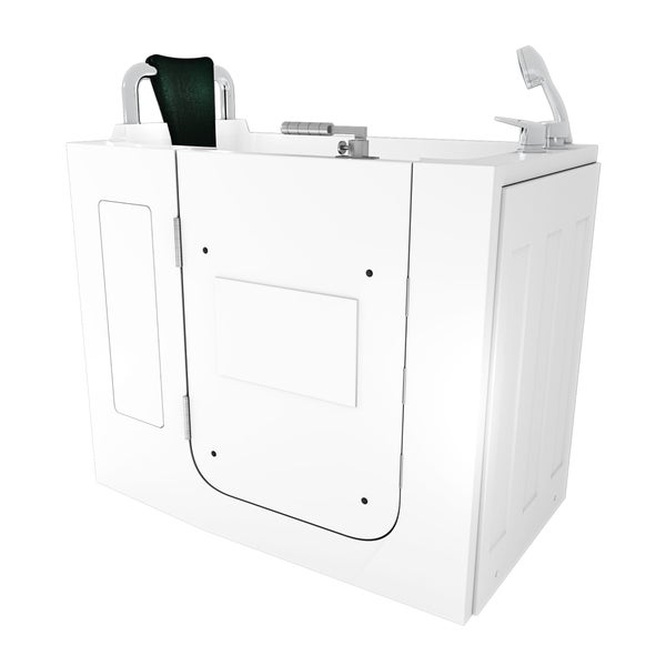 Begehbare Badewanne mit Tür, Sitz, Armatur und Duschkopf