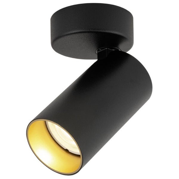 Wand- und Deckenspot Kami in Schwarz-matt und Gold GU10