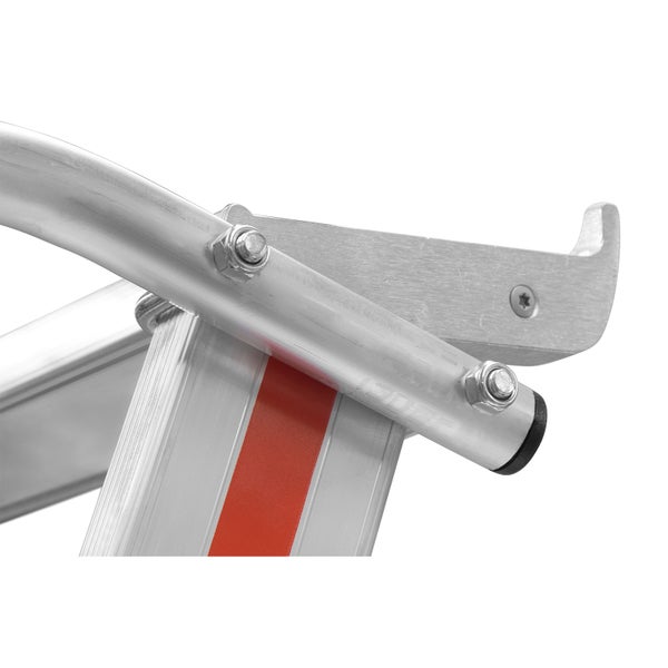Detailansicht einer Aluminiumleiter mit Einhängehaken
