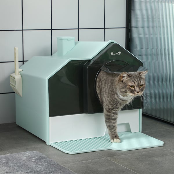 PawHut Katzentoilette, 47L x 45B x 42H cm, Kunststoff, ABS, Hellblau