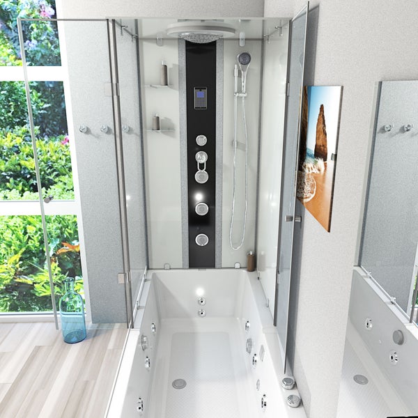 Whirlpool Dusche Kombination K05-R01-WP Duschtempel 90x180 cm