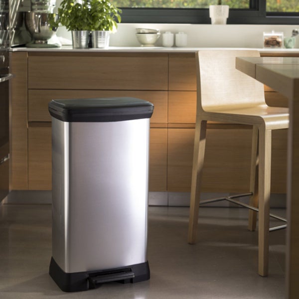 Curver Deco Bin Treteimer - 50L - Silber Metallic