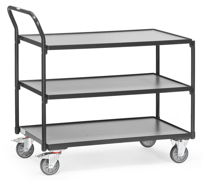 Fetra Tischwagen mit 3 Etagen 850x500mm Ladefläche Grey Edition