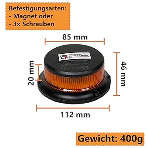 UvV Kfz Warnmarkierung DIN30710 Magnetset + FLASH LED Blitzer Magnet / Ohne Zusatzschild