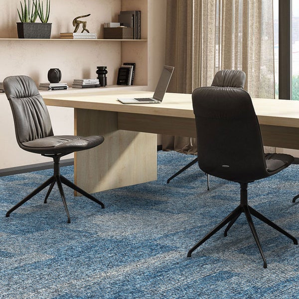 FLOORDIREKT Teppichfliese Santo - 50 x 50 cm - Selbstliegend - Jeansblau 81