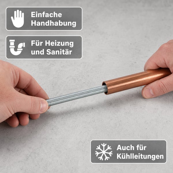 Rohrbiegefeder für Kupferrohre zur einfachen Handhabung in Heizungs- Sanitär- und Kühlsystemen