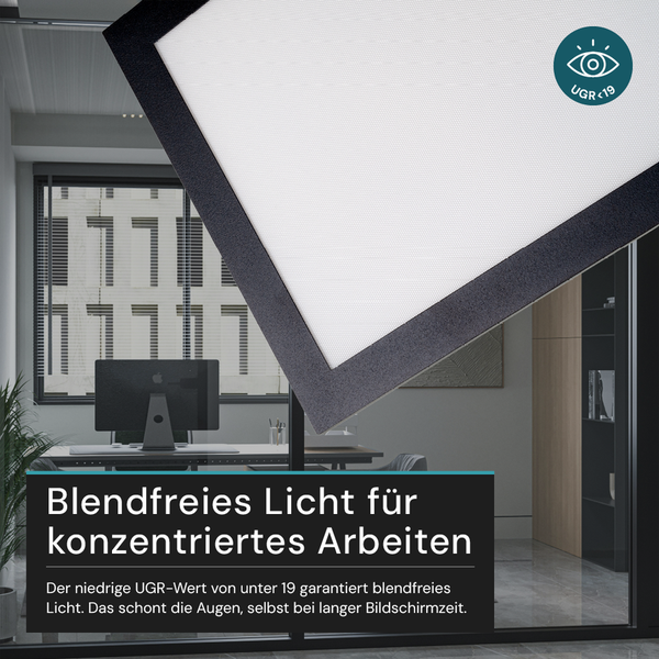 Einbaustrahler mit UGR kleiner als 19 für blendfreies Licht in einem Büro
