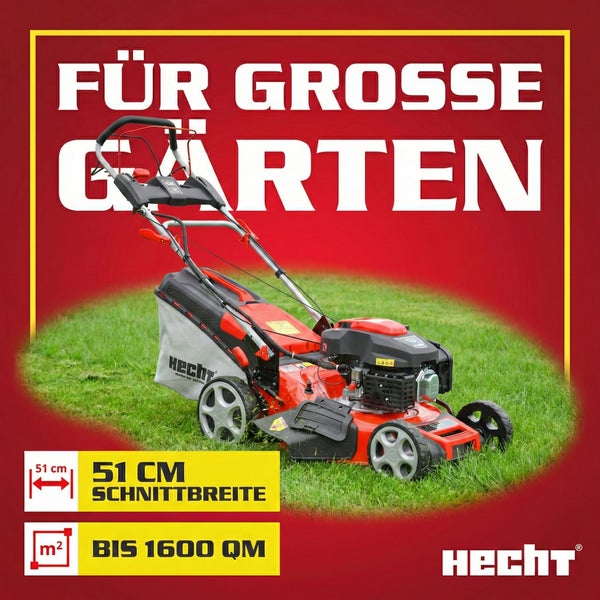 Hecht Rasenmäher mit einer Schnittbreite von 51 cm für große Gärten