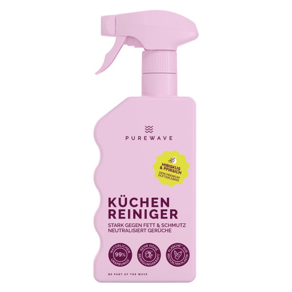 PUREWAVE Küchenreiniger Hibiskus und Pfirsich in einer Sprühflasche zur Entfernung von Fett und Schmutz.