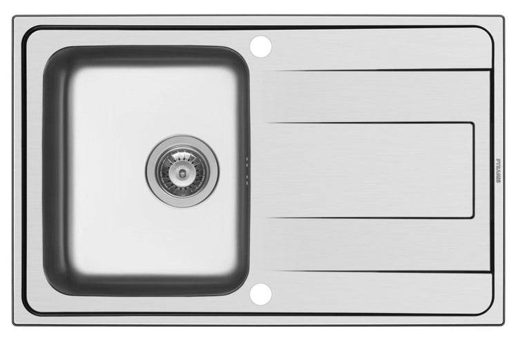 Spüle aus Edelstahl mit Abtropffläche