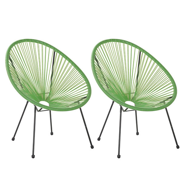 Gartenstuhl 2er Set ACAPULCO II Polyrattan Grün