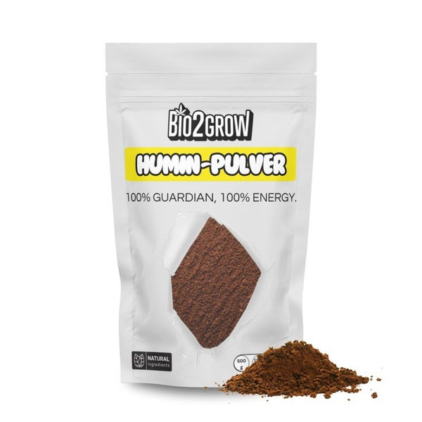 Bio2Grow Humin Pulver 500 Gramm – Bio-Wachstumsbooster für kräftige Pflanzen & starke Wurzeln – Verbessert Bodenfruchtbarkeit, Nährstoffaufnahme & Wasserspeicherung – 100% natürlich & nachhaltig