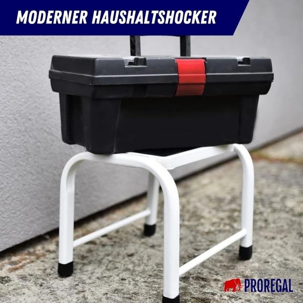 PROREGAL Tritthocker mit Rutschfester Gummimatte Economy Basic Beidseitig Begehbar 1 Stufe Höhe 27 cm Traglast 150 kg