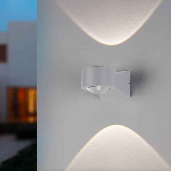 famlights | LED Außenwandleuchte Sandro aus Aluminium in Weiß-Matt