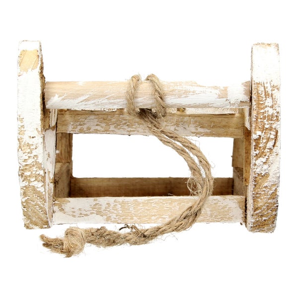 ECD Germany Deko Schlitten aus Holz mit 25 Warmweißen LEDs, 31,5x14,5x10,5 cm, Braun-Natur, Batterriebetrieben, Timer 6 Std., Schnur, Weihnachtsdeko Weihnachten Dekoration Dekoschlitten Holzschlitten