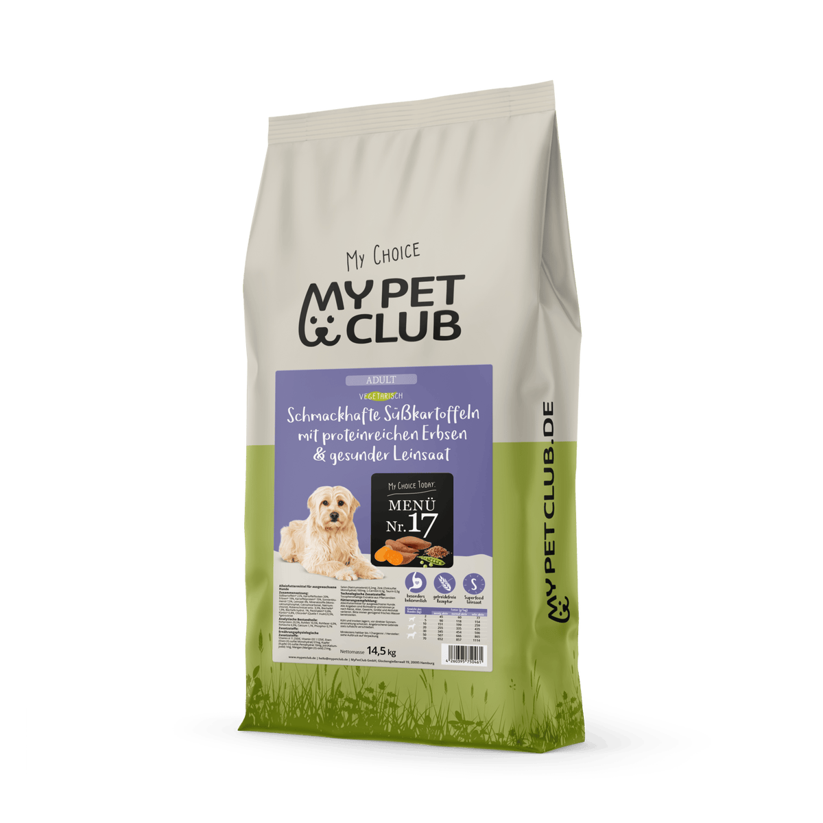 Vegi (1 x 8 kg) vegan/vegetarisches Hundefutter Purinarm mit Süßkartoffel I Sensitiv &amp; Hypoallergen I Alleinfuttermittel für Hunde ab dem 12ten Lebensmonat