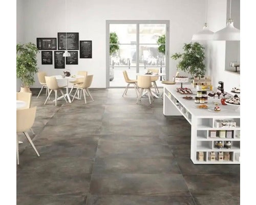 Feinsteinzeug Wand- und Bodenfliese Jasper Iron 100x100cm rektifiziert