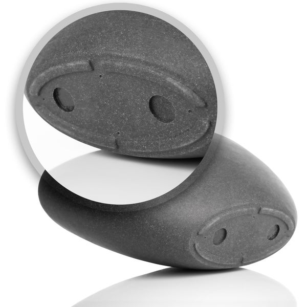 BigDean Pflanzschale - ovale Wasserschale - 51x23x20 cm - Stabiler Kunststoff - Stein-Optik anthrazit - Brunnenschale für Miniteich - Grabschale
