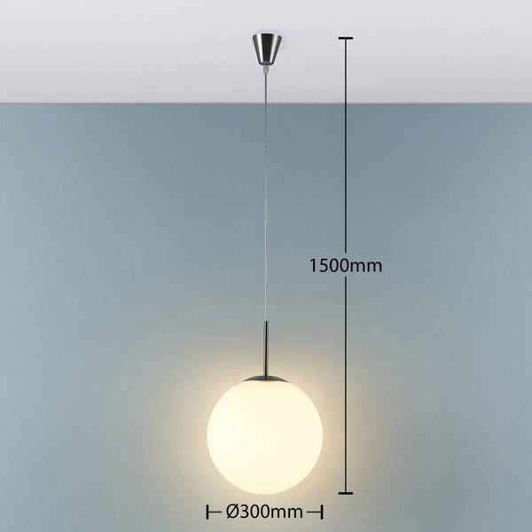 Lindby Pendelleuchte Marike (Modern) in Weiß aus Glas (1 flammig, E27) - Hängelampe Esstischlampe Hängeleuchte Wohnzimmerleuchte