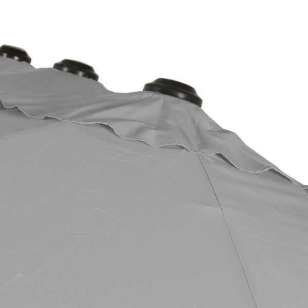 Rechteck-Doppelsonnenschirm 460 x 270 x 247 cm, lichtgrau
