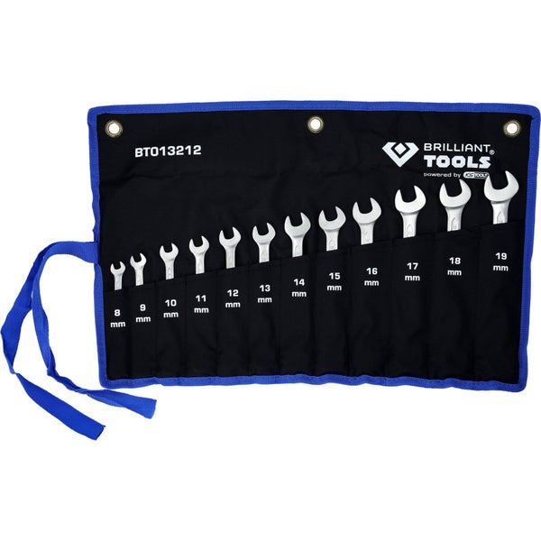 Brilliant Tools Ratschenringschlüssel-Satz, 12-teilig, 8 bis 19 mm, im Karton