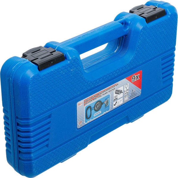 Vakuum und Kraftstoffpumpentester im blauen Koffer