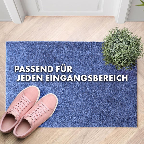FLOORDIREKT Fußmatte Domenico - stilvolle & praktische Schmutzfangmatte - Blau - 50 x 80 cm