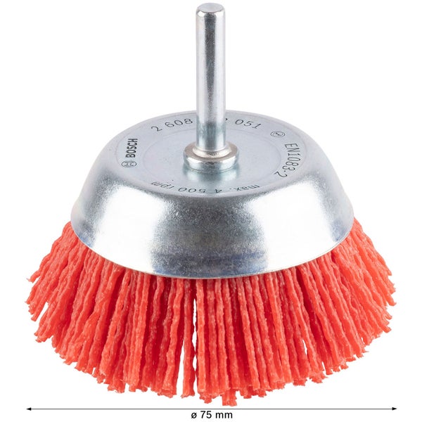 Tellerbürste mit Schaft, Durchmesser 75 mm