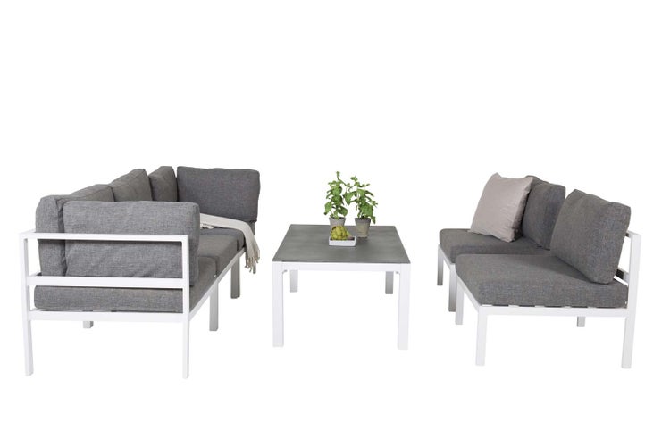 Copacabana Lounge-Set 2 Teile weiß. 70 X 120 X 45 cm