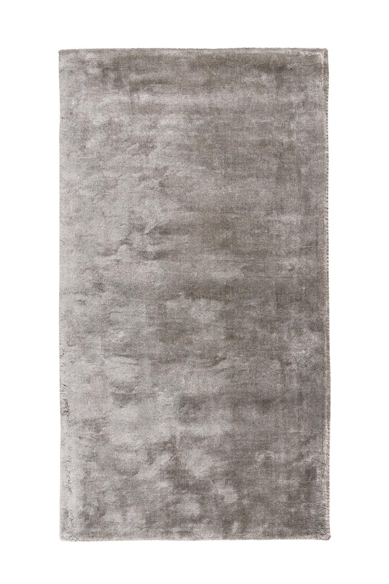 Kurzflor Teppich Tropiqua Silber Viskose Uni 80 x 150 cm