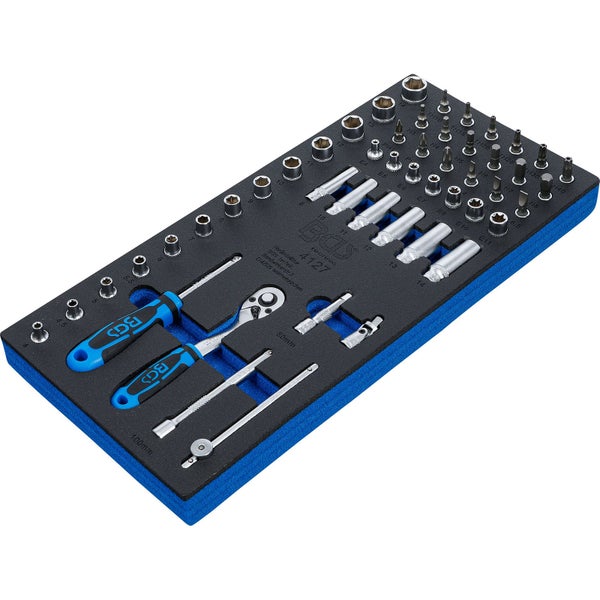 BGS technic Steckschlüssel-Satz mit Bits und Umschaltknarre im Koffer