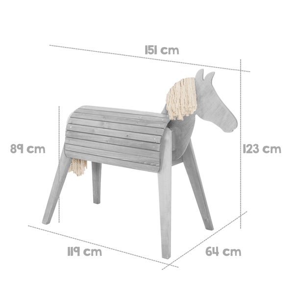ROBA Outdoorspielpferd, FSC zertifiziertes Massivholz, Gartenpferd, Sitzhöhe: 88,5 cm