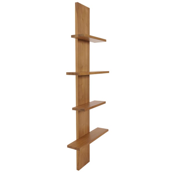 Holzregal mit vier Ablagen zur Wandmontage