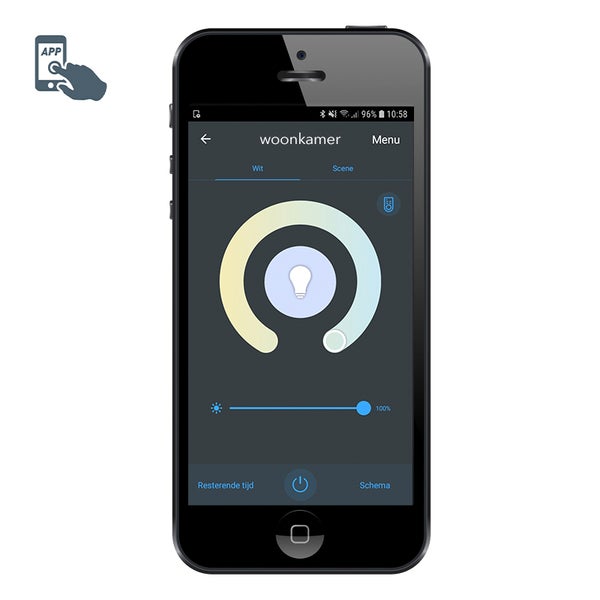Smartphone mit Lichtsteuerungs App