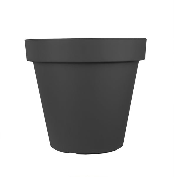 XXL Blumentopf Ø 58 cm aus Kunststoff - Anthrazit - Pflanztopf Containertopf Übertopf Pflanzkübel rund - Drainage-Möglichkeit