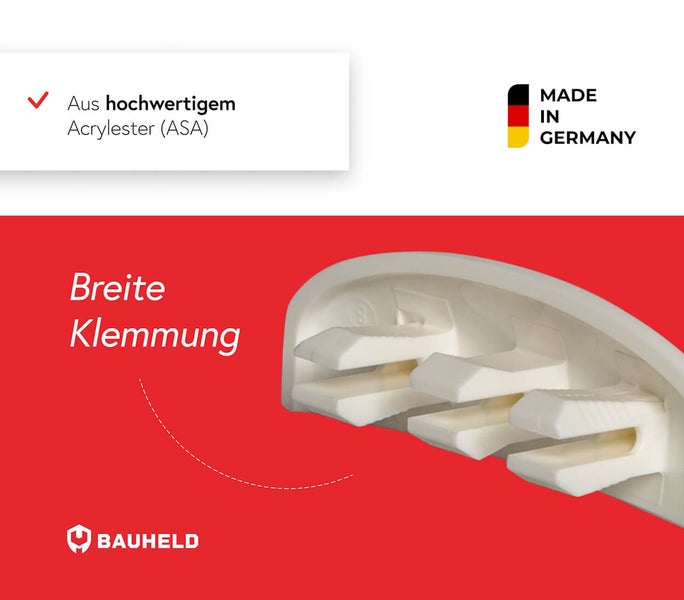 Breite Klemmung aus Acrylester Made in Germany