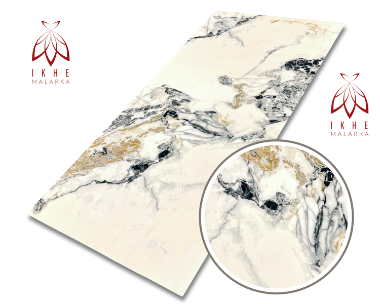 3D Wandpaneel Marmoroptik PVC 120x60cm – Luxuriöse Wandverkleidung DIY-Montage, Alternative zu Fliesen für Bad & Küche Cremig 01