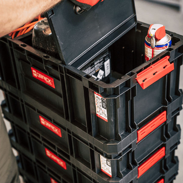 PROREGAL QBRICK Transportroller Two HxBxT 39,5 x 59,5 x 17,5 cm Mit 4 Lenkrollen Traglast 100kg Metall Schwarz