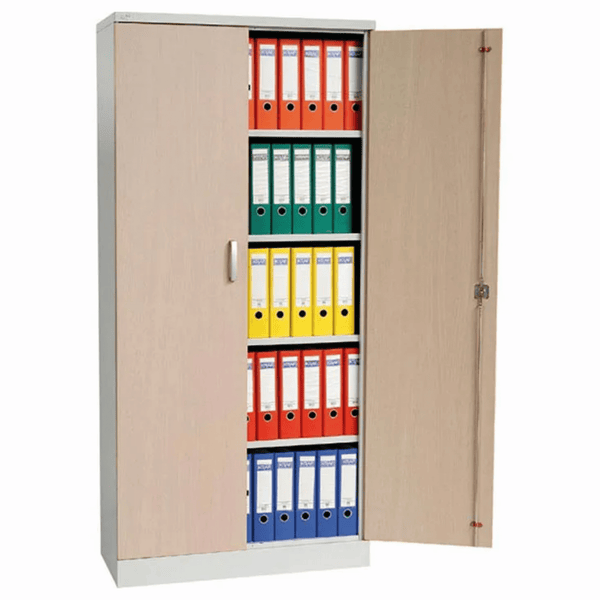 PROREGAL Aktenschrank Beetle 4 Fachböden HxBxT 195 x 92 x 42 cm Grau & Ahorn