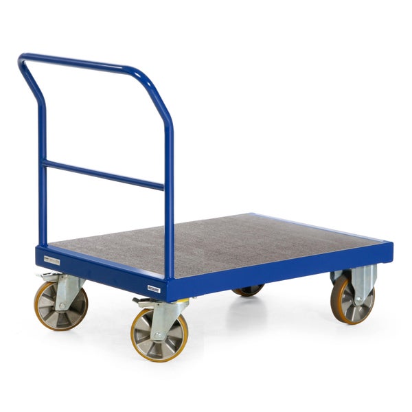 Plattformwagen mit Schiebebügel und vier Rollen