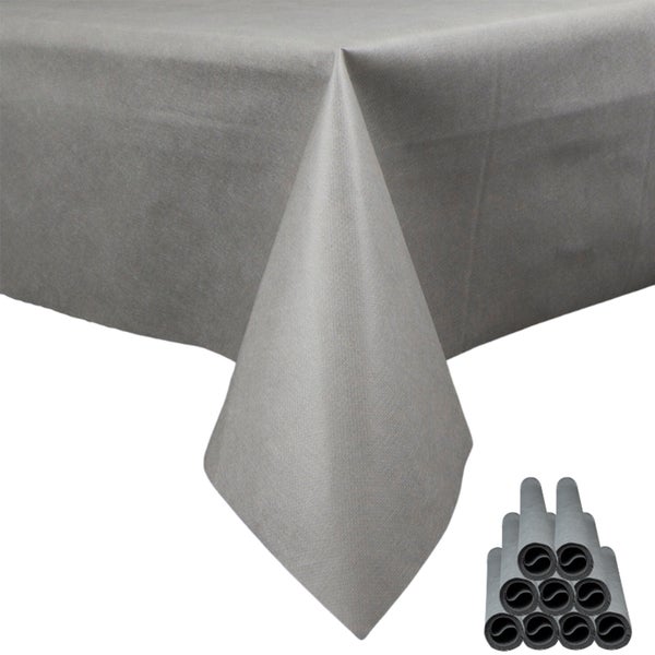 Sensalux Tischdecke, abwaschbar, Vorteilspack, 10 Stück, 1m x 2,5m, Grau