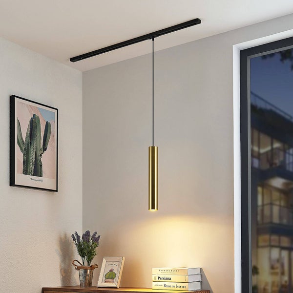 Lindby Pendellampe für 1-Phasen-Schienensysteme, Hängeleuchte Esszimmer Wohnzimmer 1x GU10 ohne Leuchtmittel (Schienensystem nicht im Lieferumfang)